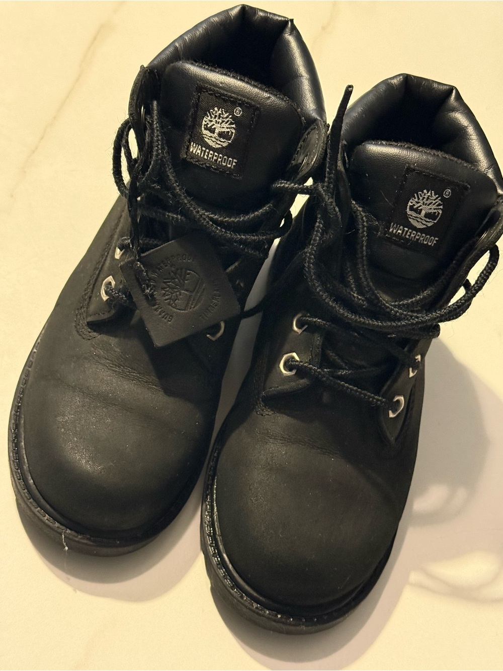Timberland Black Kids Waterproof Lace-Up Boots